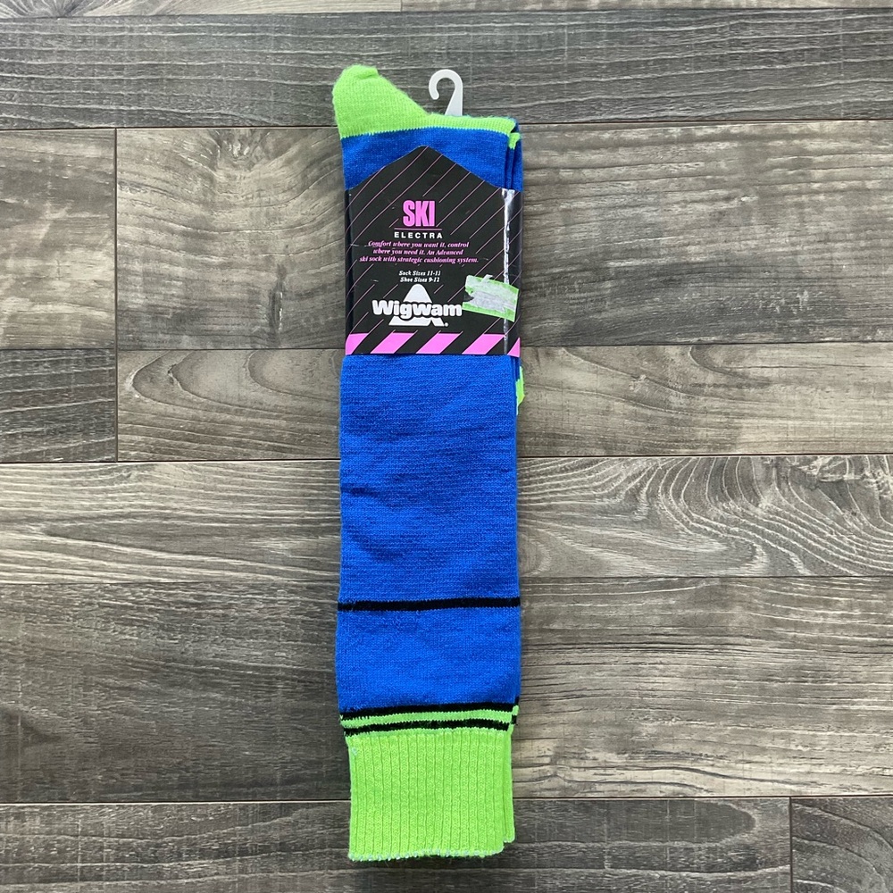 NEW VTG Wigwam Electra Wool Ski Snowboard Socks Men’s 9-11 Size Size 11-13 Blue